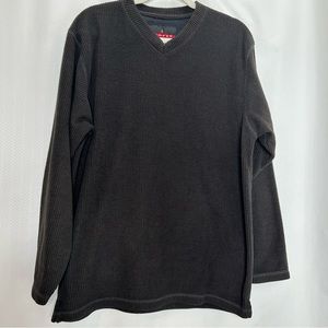 Kemper mens black ribbed shirt long sleeves size M black